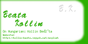 beata kollin business card